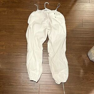 Urban Outfitters Iets Frans White Parachute Pants / Balloon Cargo Pants